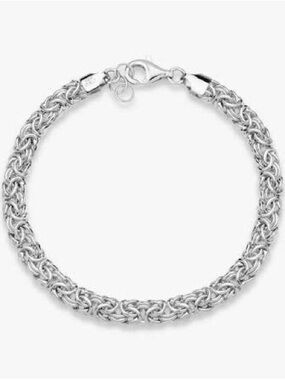 Miabella Made in Italy Sterling Silver Byzantine Bracelet 6mm